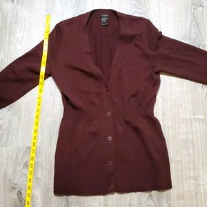 Long Maroon Cardigan